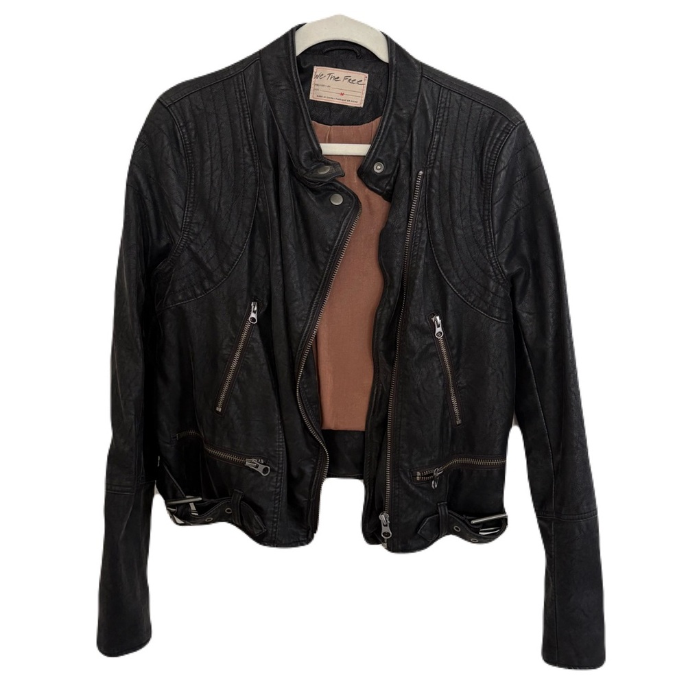 We The Free Dark Leather Jacket